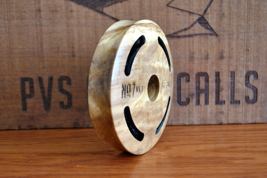 N0.7 Turkey Pot Call. Slate Over Glass - Olive wood