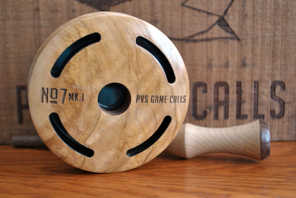 N0.7 Turkey Pot Call. Slate Over Glass - Olive wood