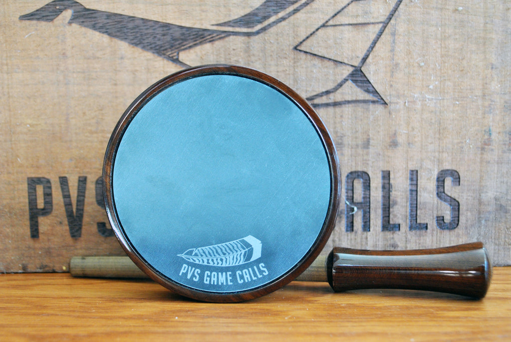 N0.7 Turkey Pot Call. Slate Over Glass - Roasted maple