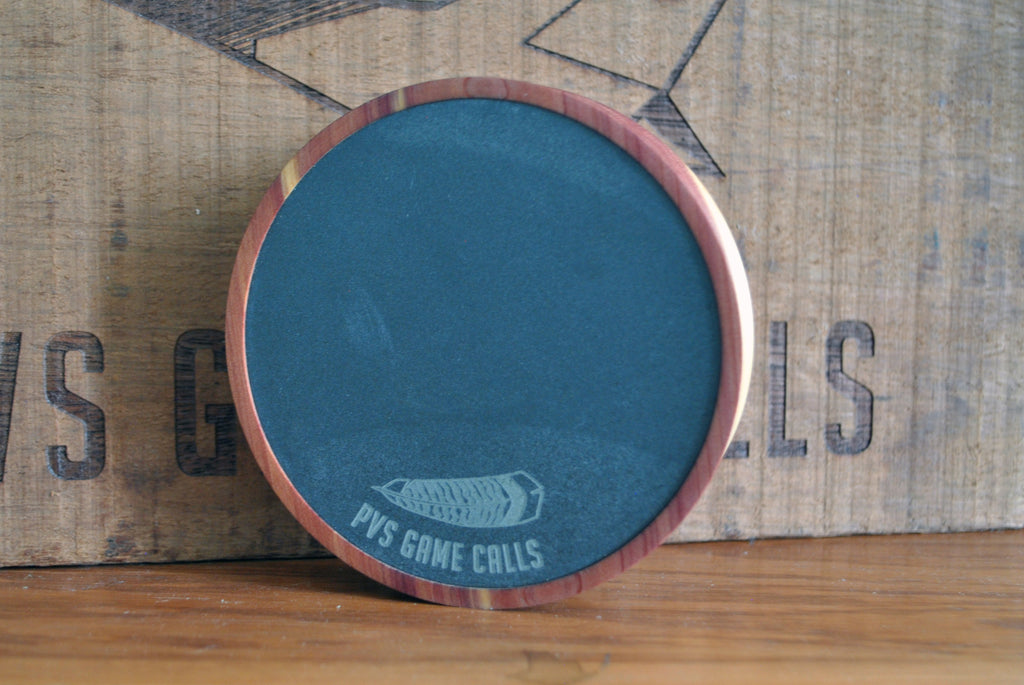 N0.7 Turkey Pot Call. Slate Over Glass - Red Cedar - Oil finish