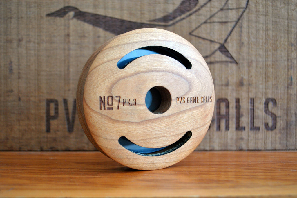 N0.7 Turkey Pot Call. Aluminum Over Glass -  Cherry Wood Oil Finish