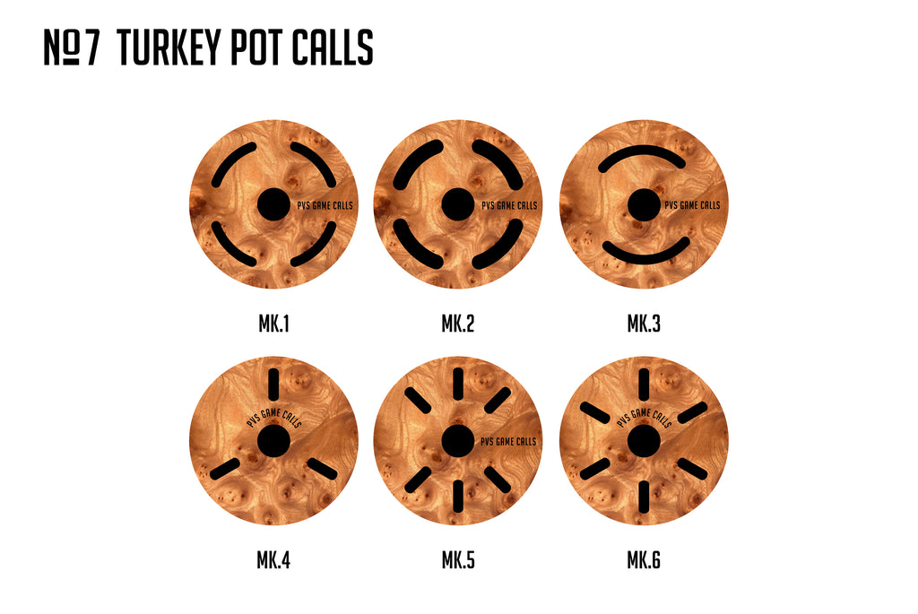 N0.7 Turkey Pot Call. Slate Over Glass - Roasted maple